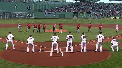 Collier's family throws out ceremonial first pitch