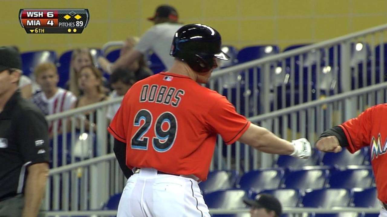 Marlins designate veteran Dobbs for assignment