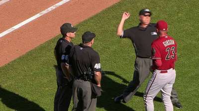 Gibson tossed after reversed call at first
