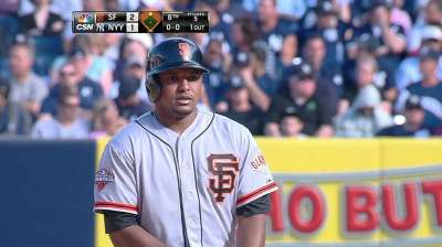 Giants spoil Yanks' party to close trip with win