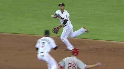 Solano named Marlins' top defensive player