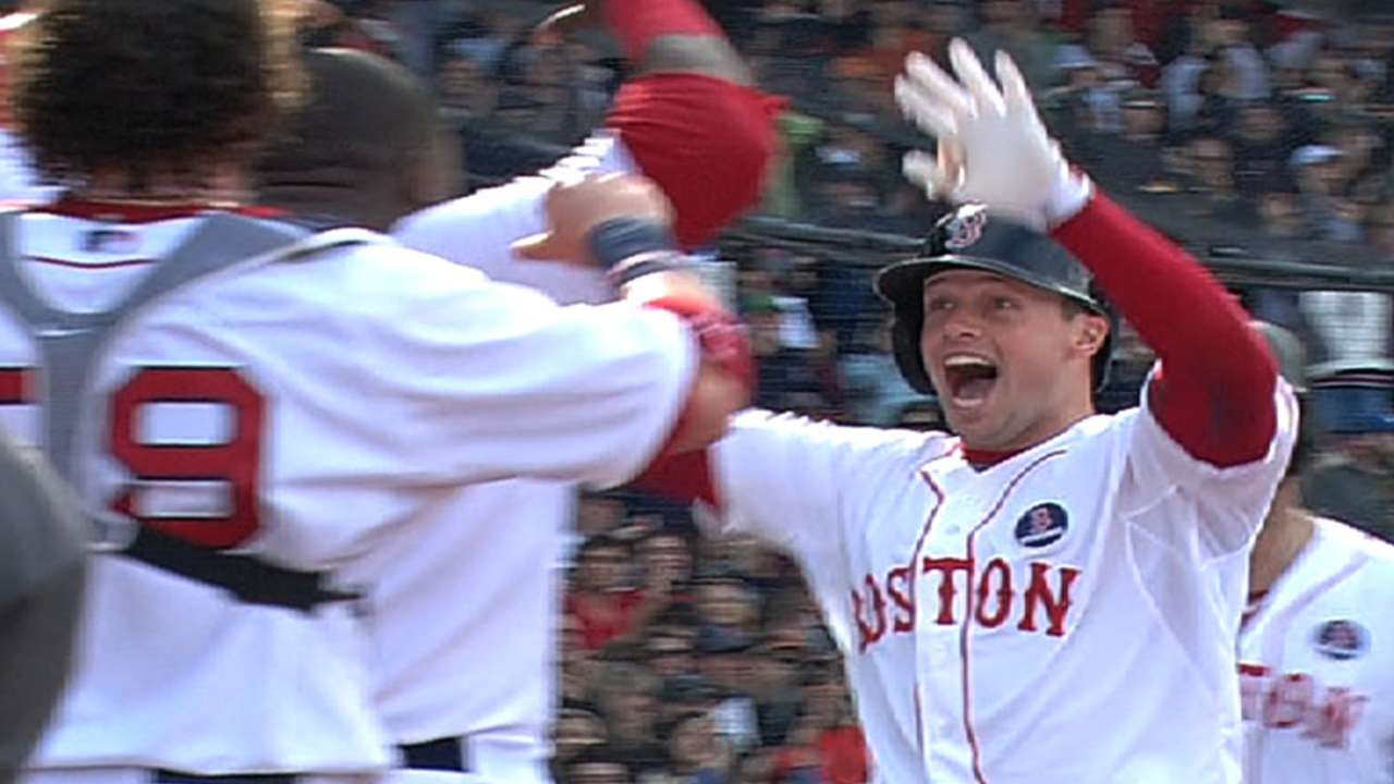 Civic duty: Nava dons hero hat for Sox