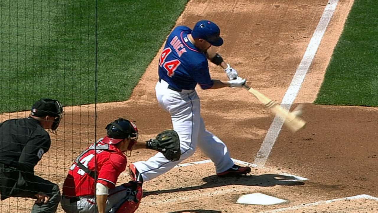 Buck helps develop Mets staff, blasts homers