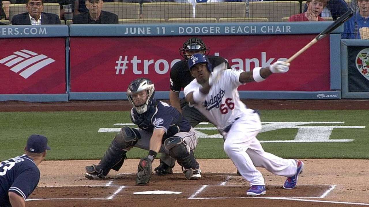 El cubano Yasiel Puig hace su debut con Dodgers