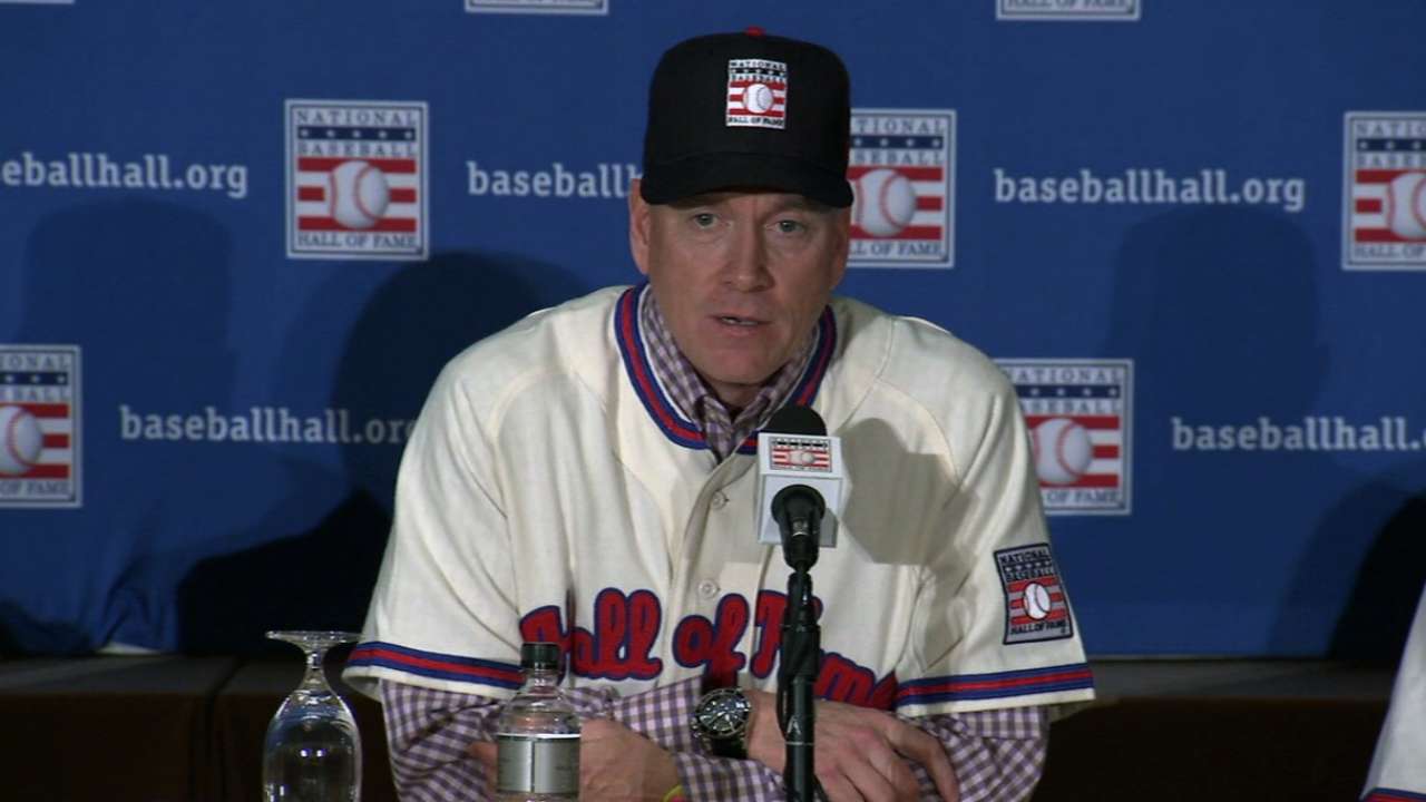 Hall excitement robs Glavine of usual eloquence