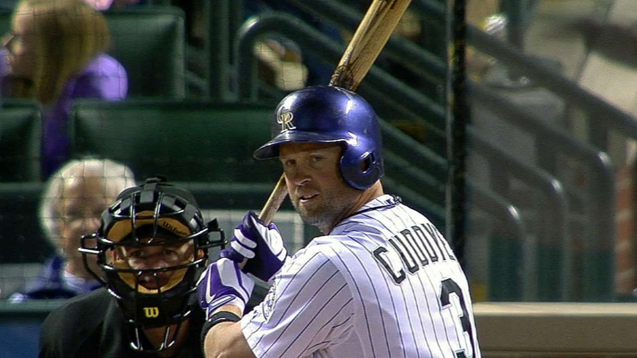 Cuddyer hit by pitch, but believes he's OK