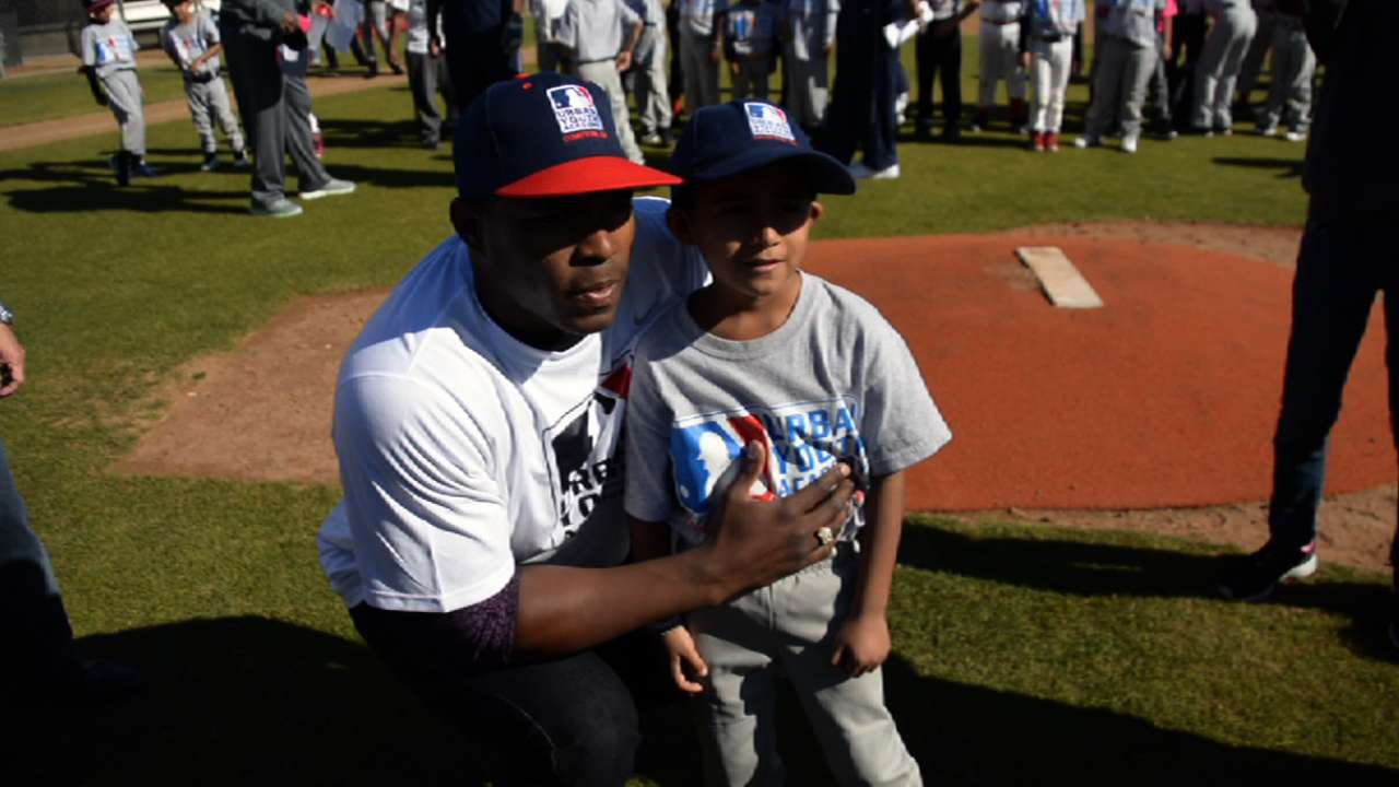 Puig makes visit to MLB Urban Youth Academy