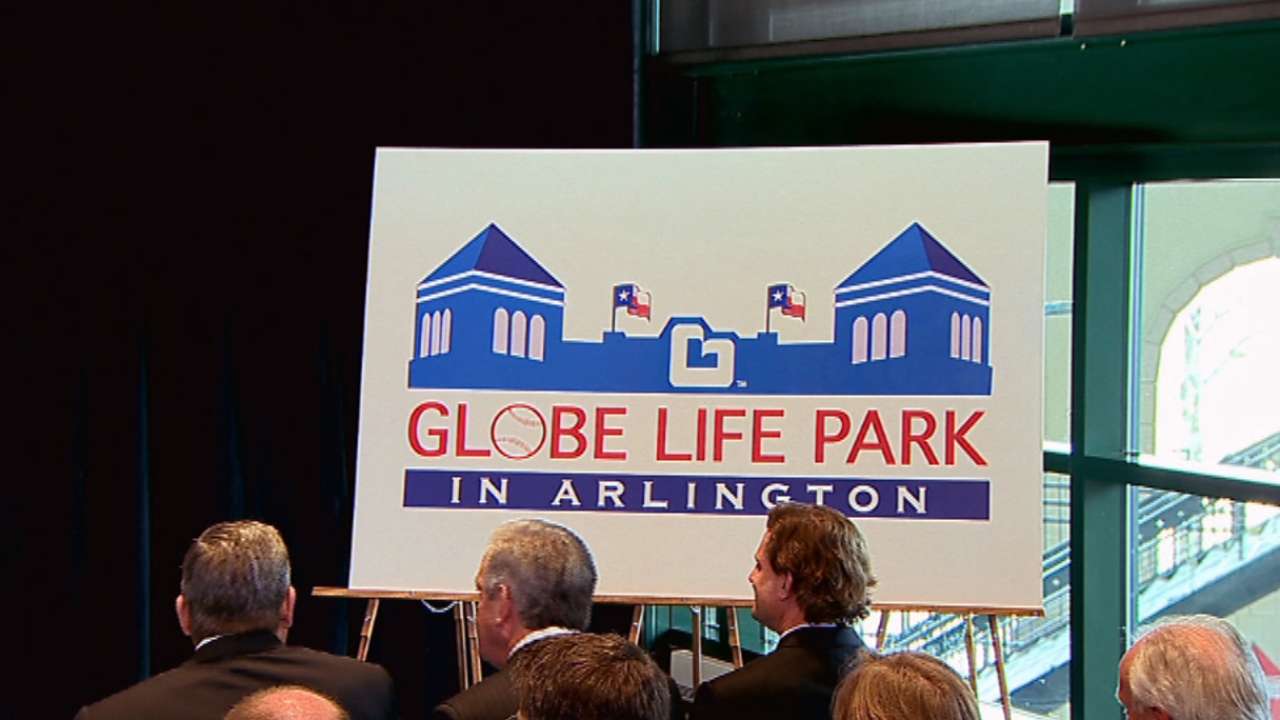 Rangers rename home Globe Life Park in Arlington