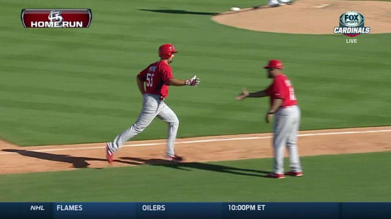 Lynn solid, Moore goes deep vs. Marlins