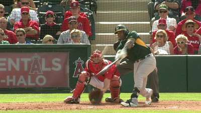 Cespedes works on retooled swing in Minors game