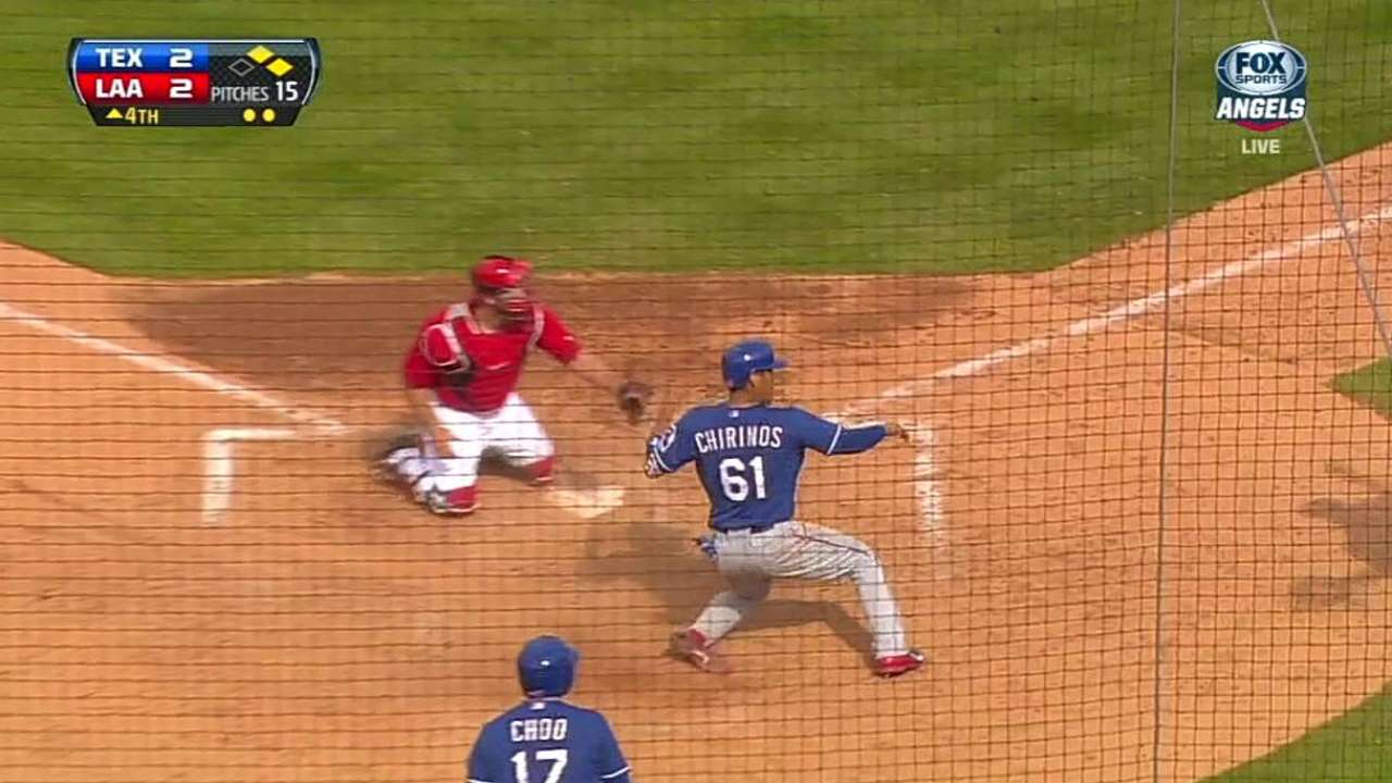 Darvish goes three innings against Angels