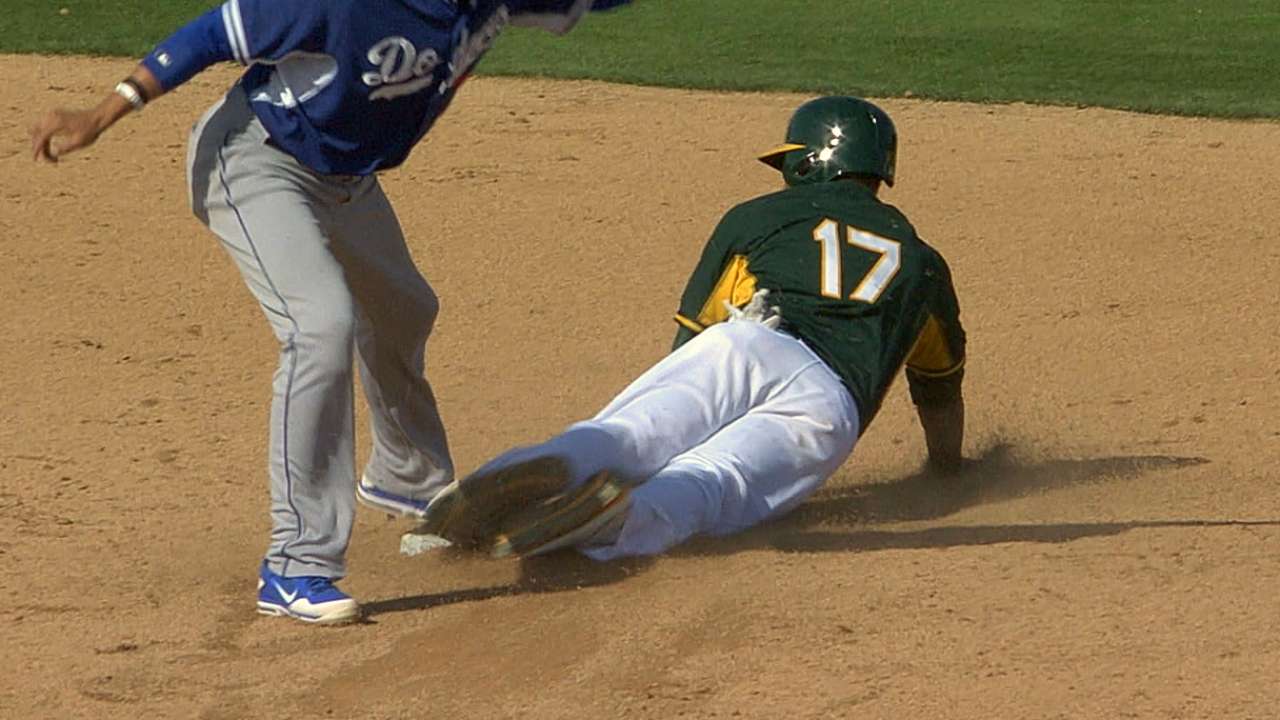A's send prospect Russell to Minor League camp