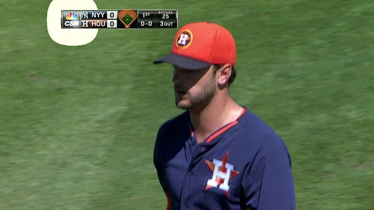Cosart works on curveball in start vs. Yankees