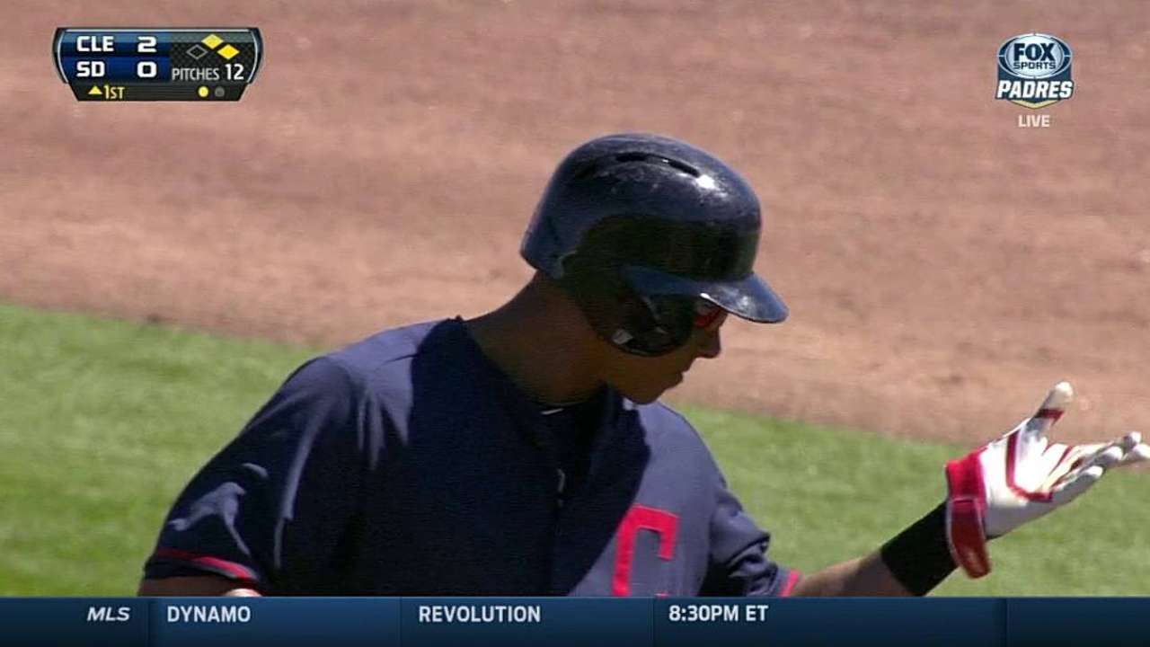 Brantley's four hits highlight draw with Padres