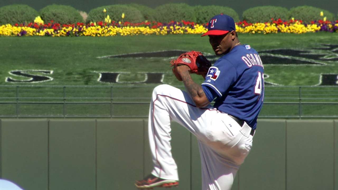 Ogando roughed up, with bats limited behind him