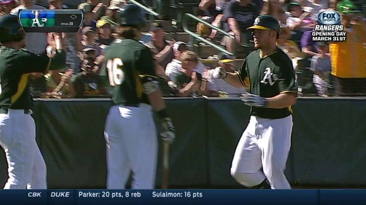 Moss' two-homer day paces A's onslaught