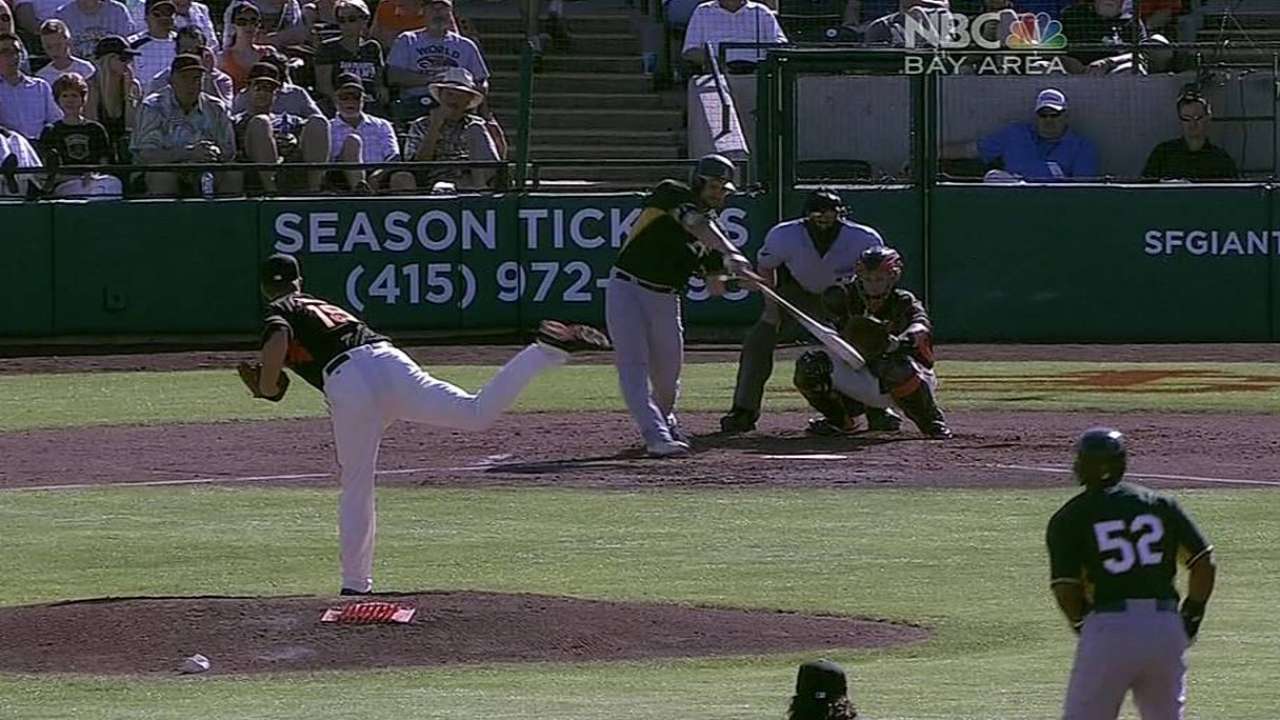 A's bring up Vogt to bolster bench depth