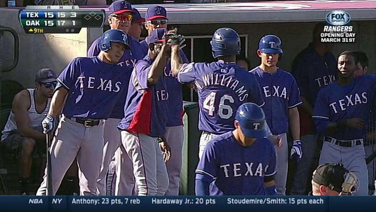Prospect Williams hits two homers in 1st spring game
