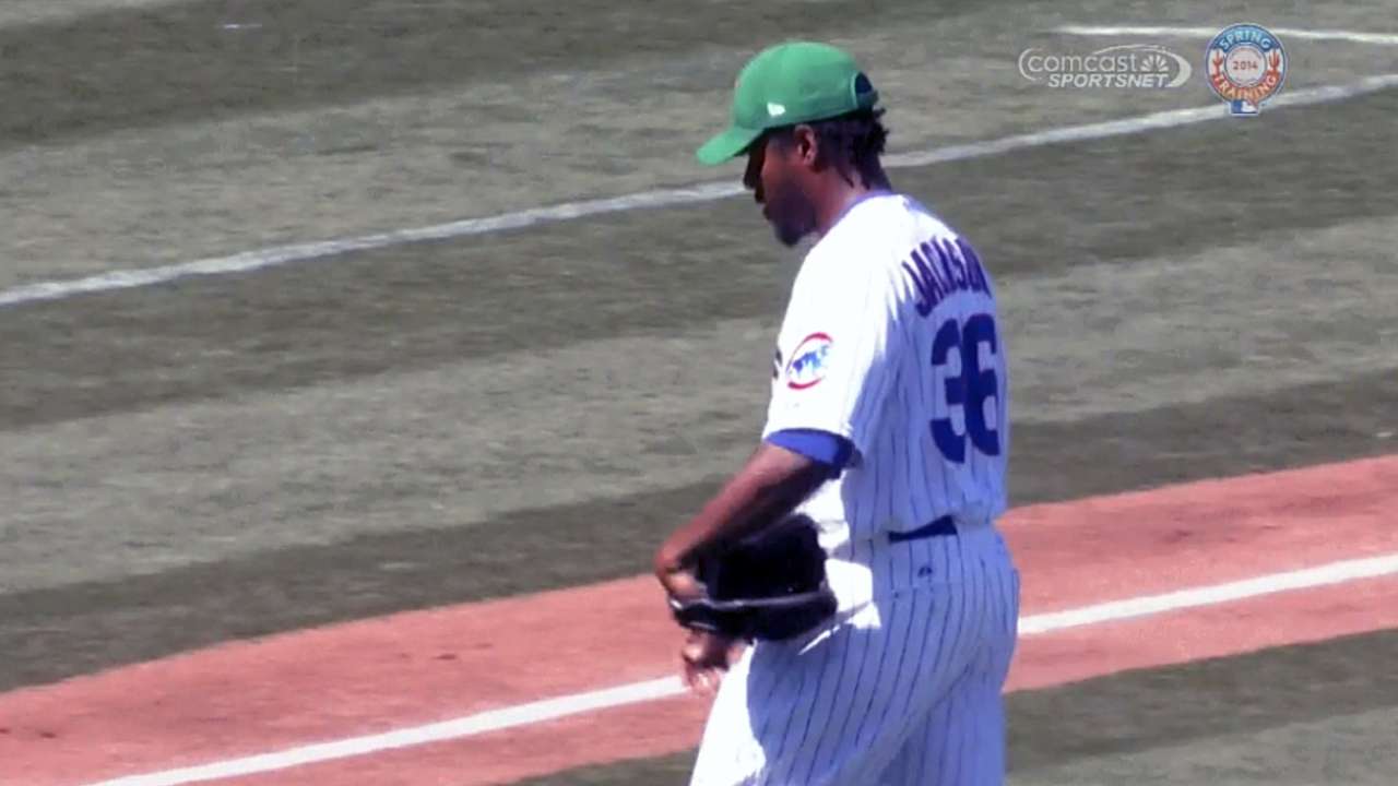 Jackson's four scoreless guides Cubs to spring win