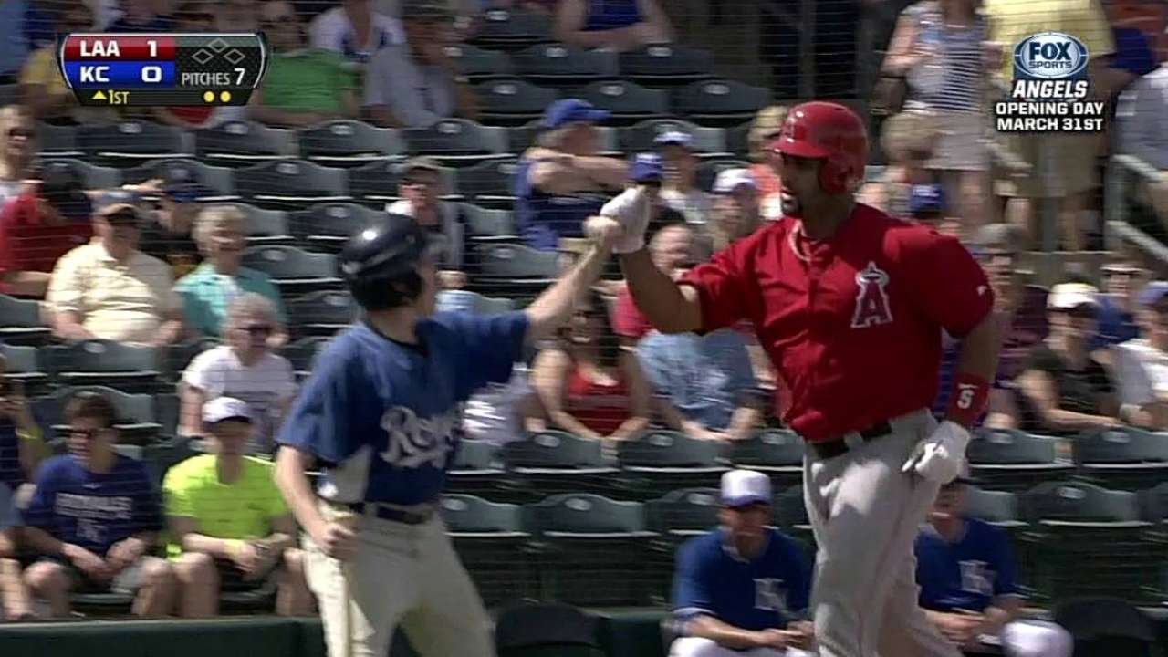 Pujols, Trout provide pop in Angels' victory