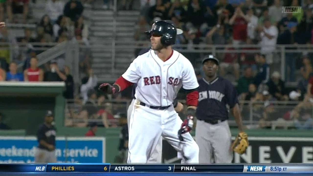 Pedroia ropes two-run double in loss to Yanks