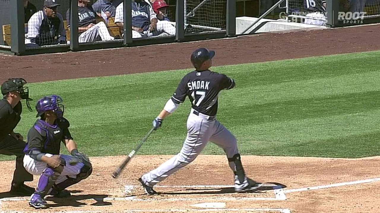Smoak connects vs. Rockies; Elias sharp again