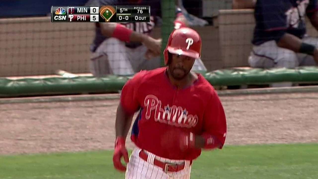 Rollins shows pop as Kendrick shuts down Twins