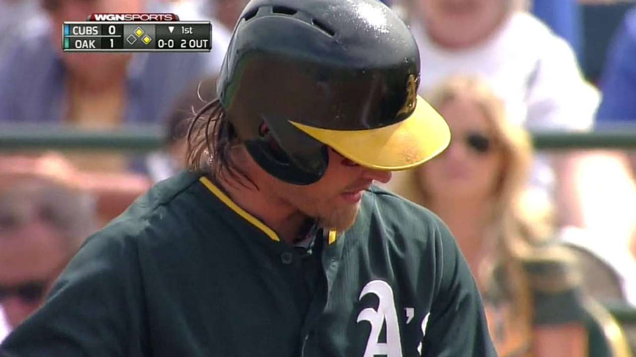 Chavez cruises until sixth inning as A's fall to Cubs