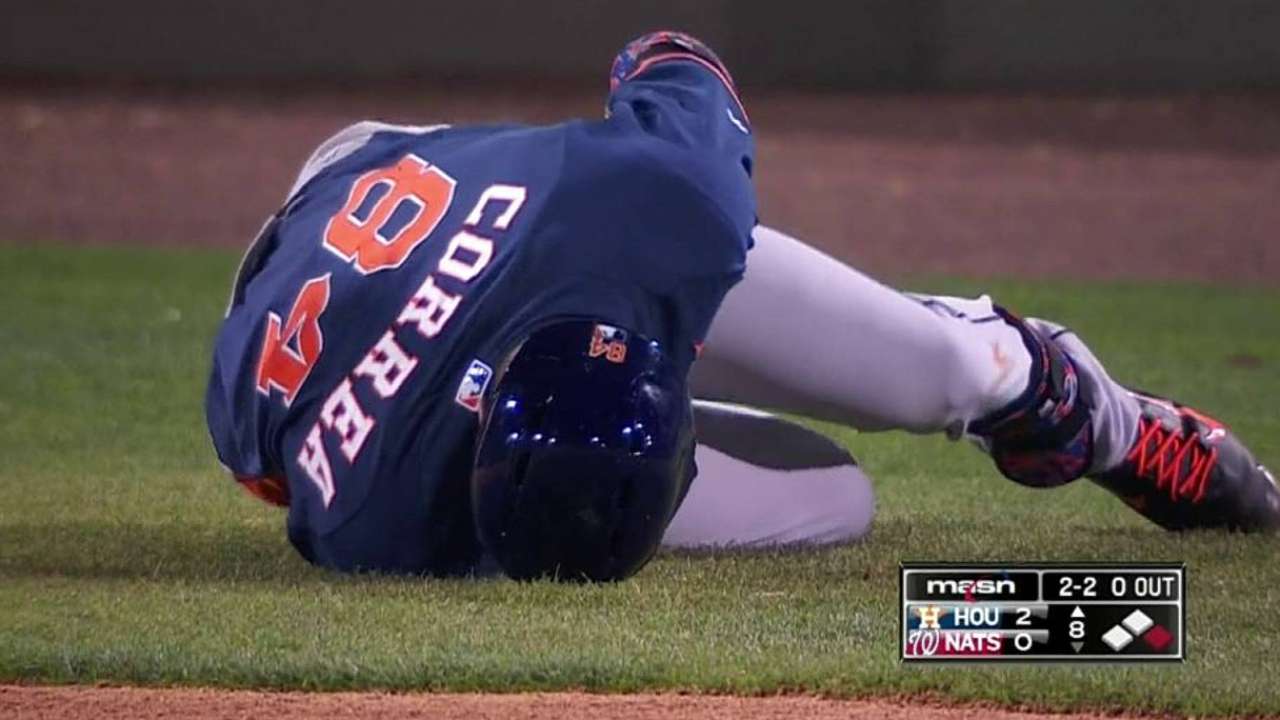 Correa feels OK after HBP, will have X-ray on hand