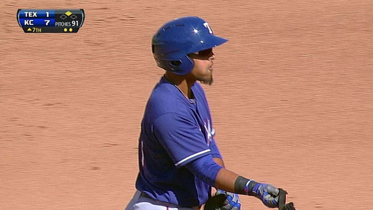 Hanson hit hard with spot in Rangers' rotation at stake