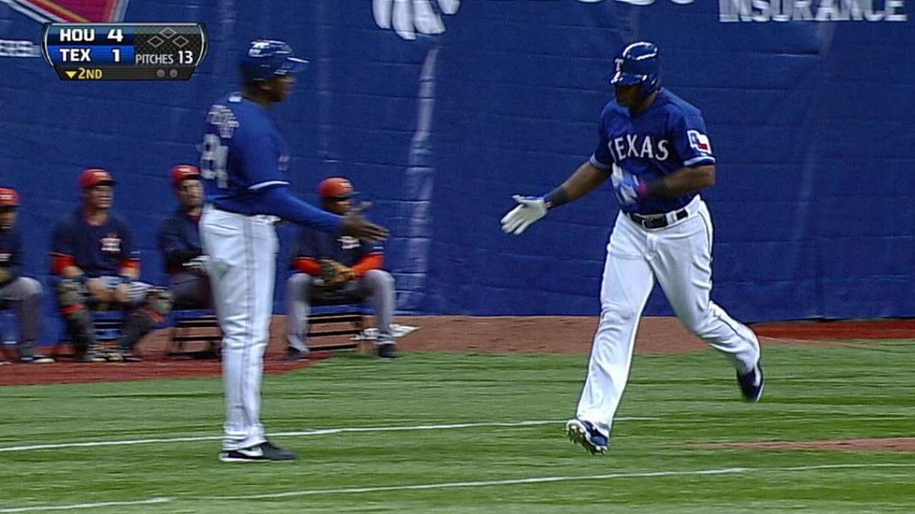 Beltre, Choice crank home runs in loss to Astros