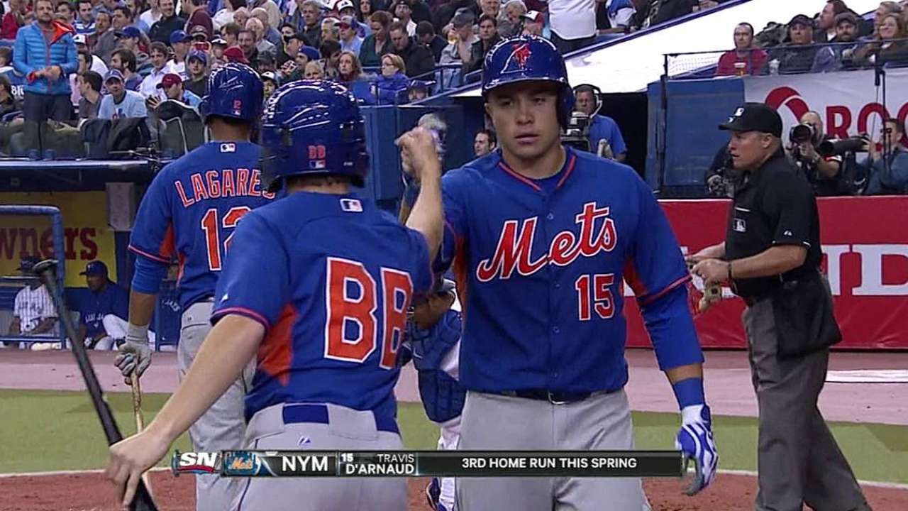 Mejia cruises early, d'Arnaud homers vs. Jays