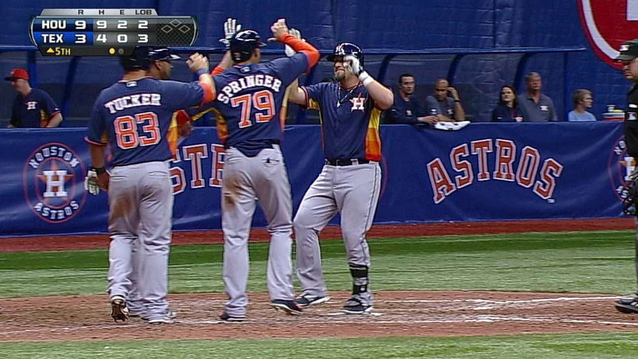 Meyer, Astros use long ball to rout Rangers