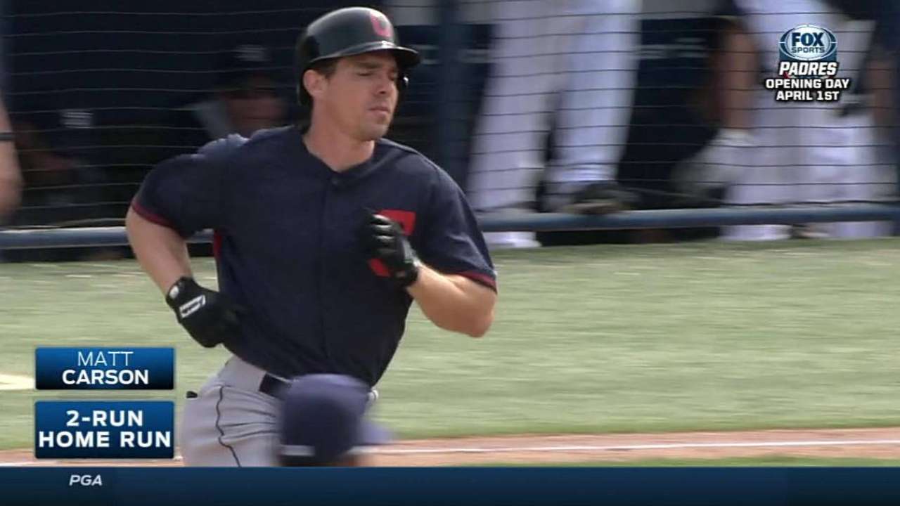 Carson homers twice in Indians' spring finale