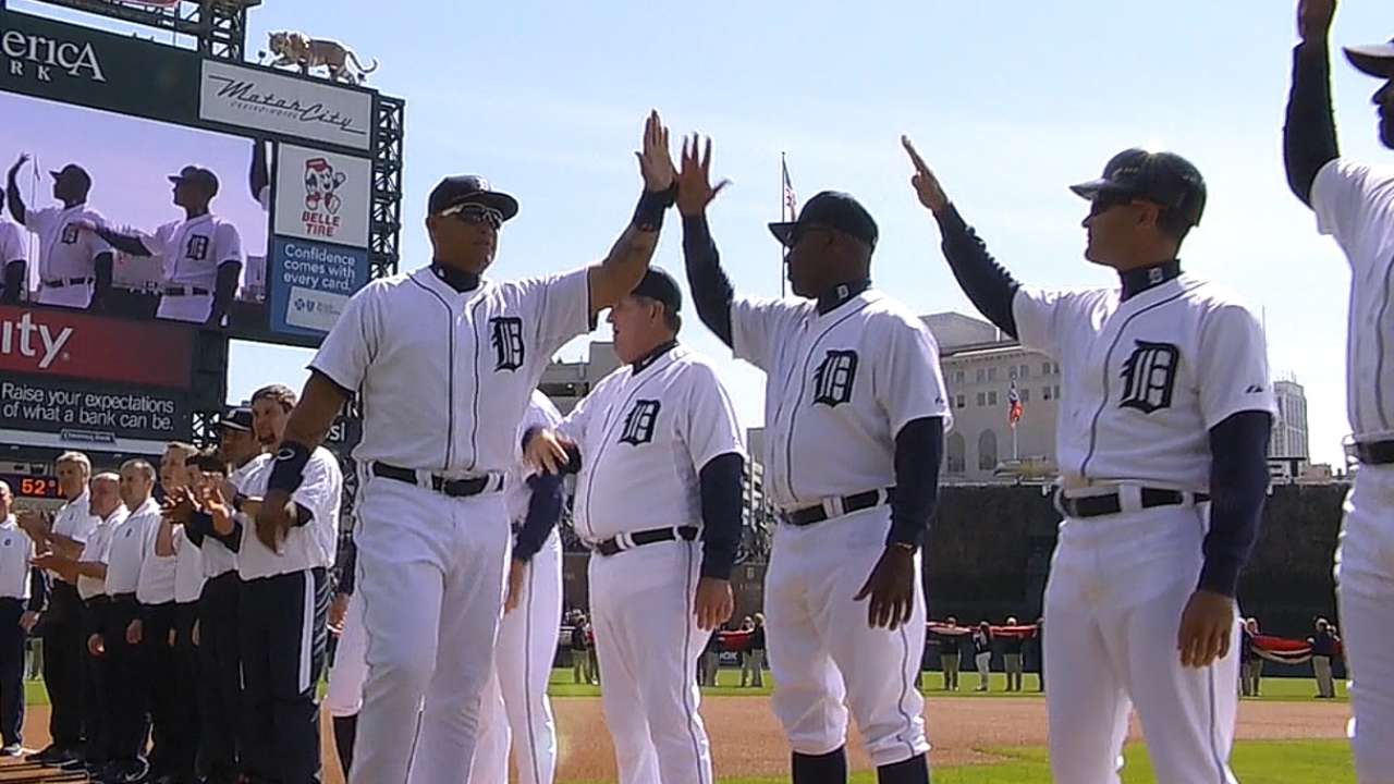 Tigers' outfielders green on park's new sod