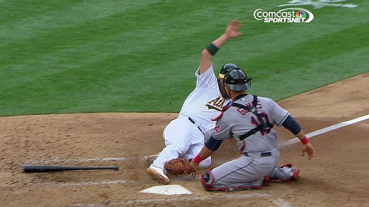 Kluber, bats struggle in first of two vs. A's