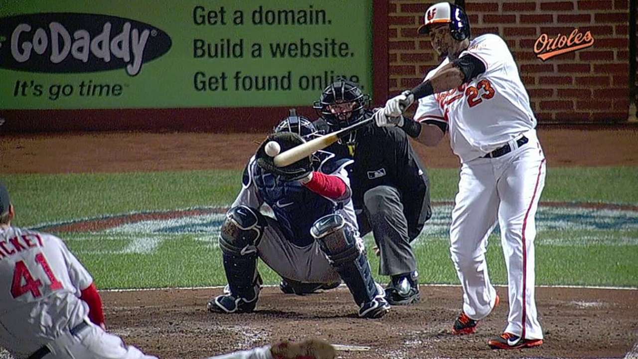 Cruz etching name in Orioles' record books