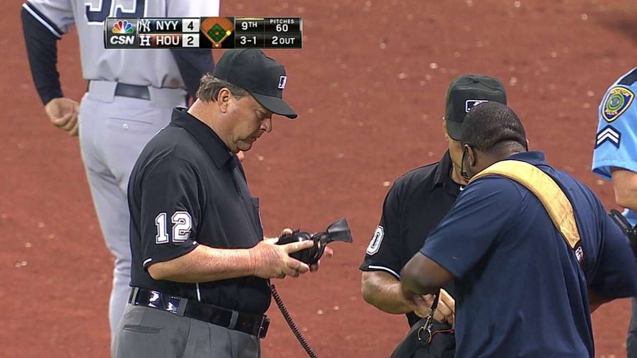 Replay used to check count in Yankees-Astros