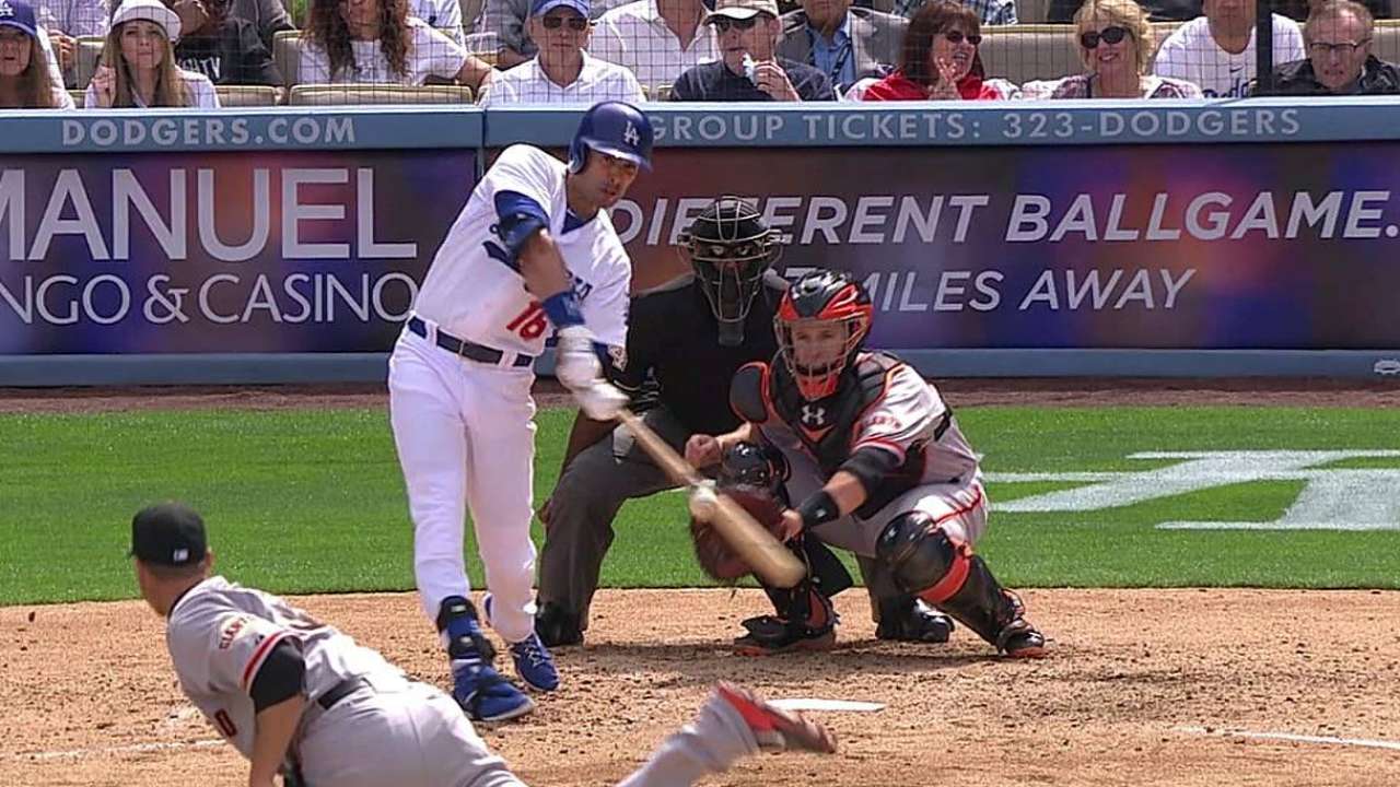 Gigantes atacan temprano y vencen a los Dodgers