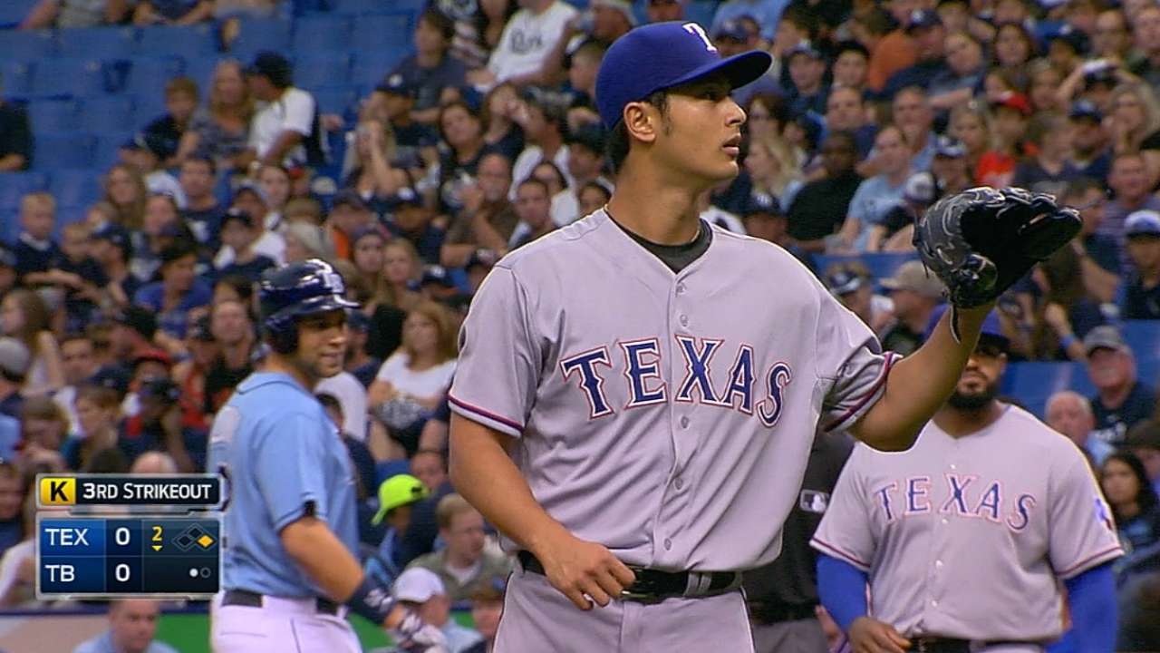 Darvish's big return boosted by Andrus' homer
