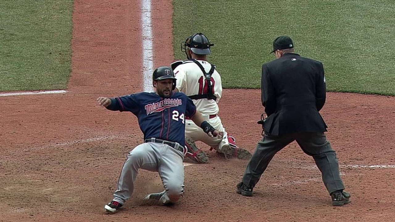 Plouffe confirmed safe after Francona's challenge