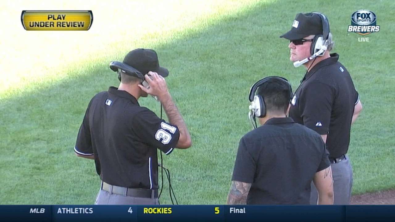 Three calls upheld by review against Brewers