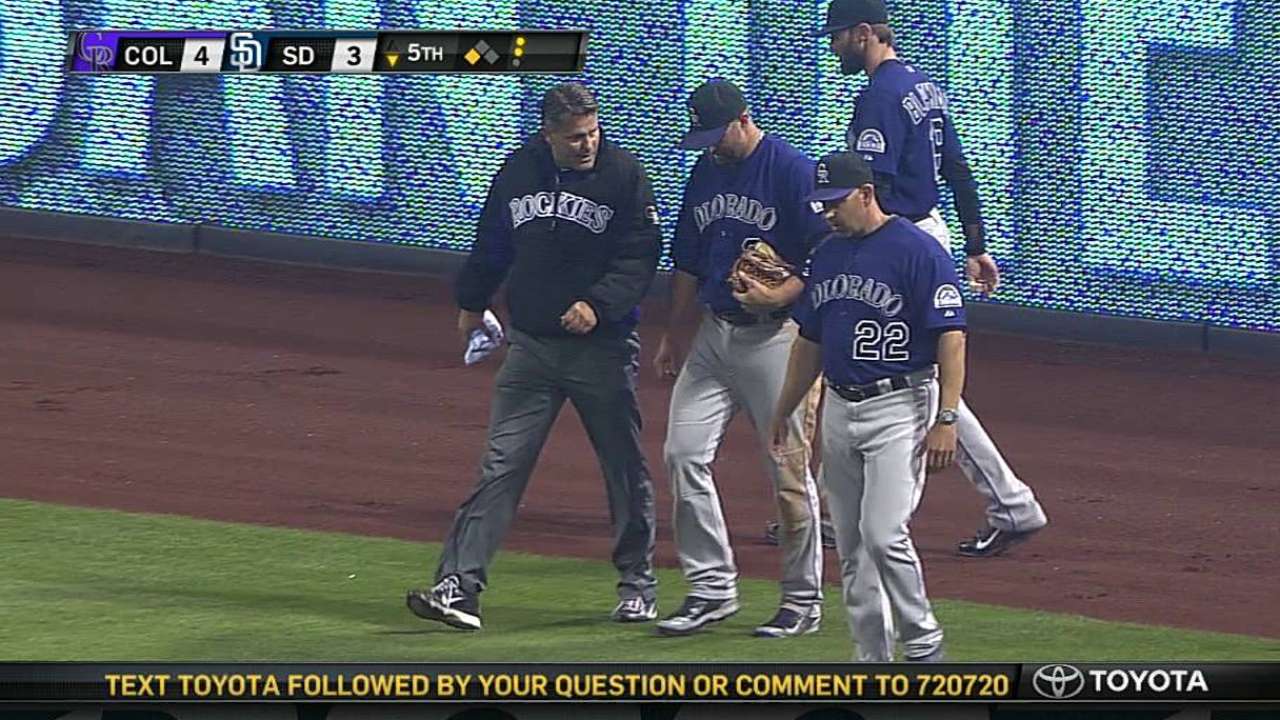 Cuddyer starts at first base night after injury