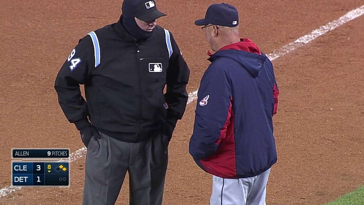 Safe call at first stands after Indians challenge