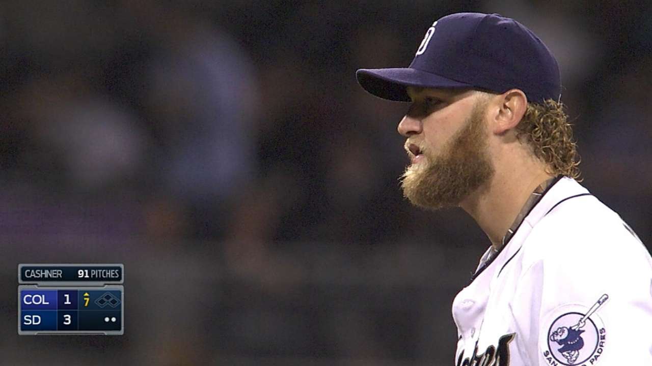 Cashner in midst of dominant run on mound