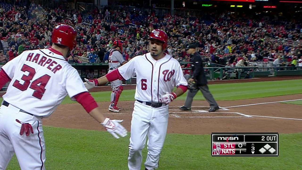 Con error de Molina, Nacionales vencen a San Luis