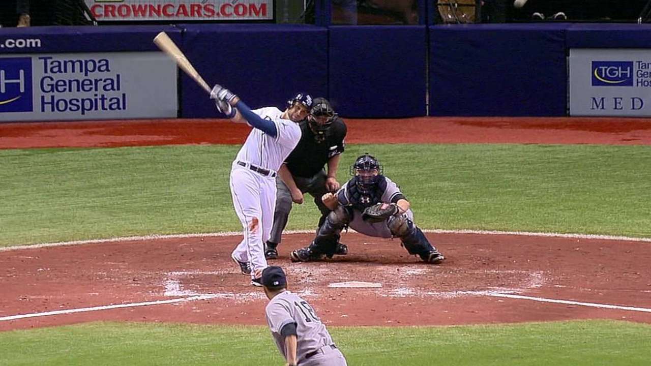Loney remolca cuatro en victoria de Rays vs. Yankees