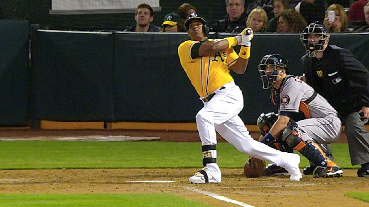 A's launch four homers in thrashing of Astros