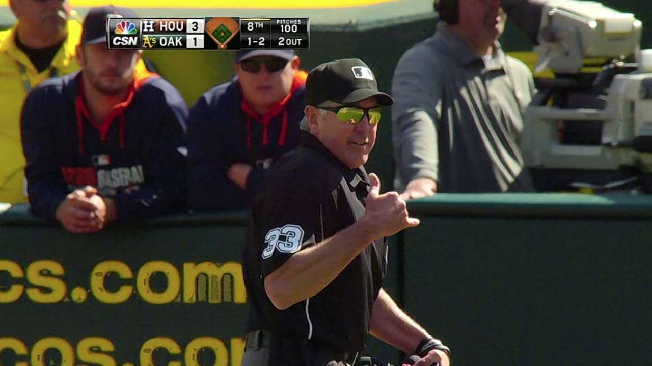 Count confrmed after review in A's-Astros game