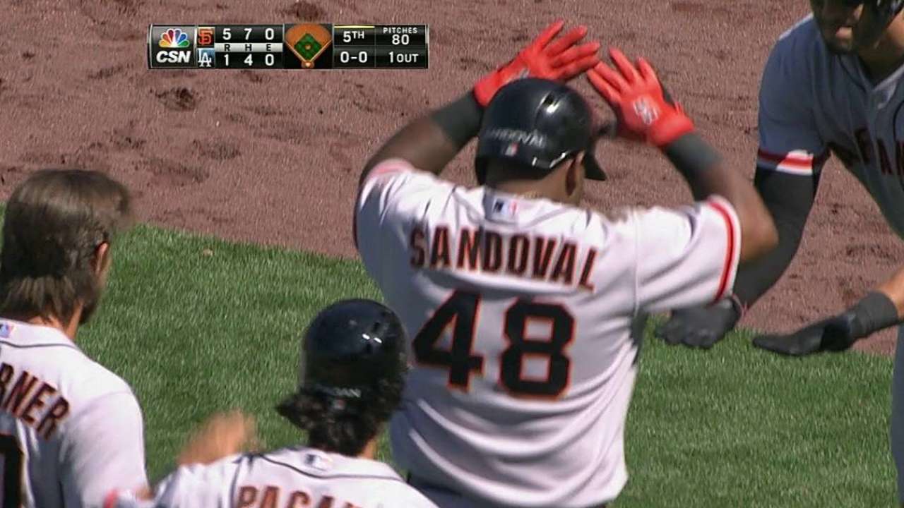 Sandoval sonó HR en triunfo de Gigantes vs. Dodgers